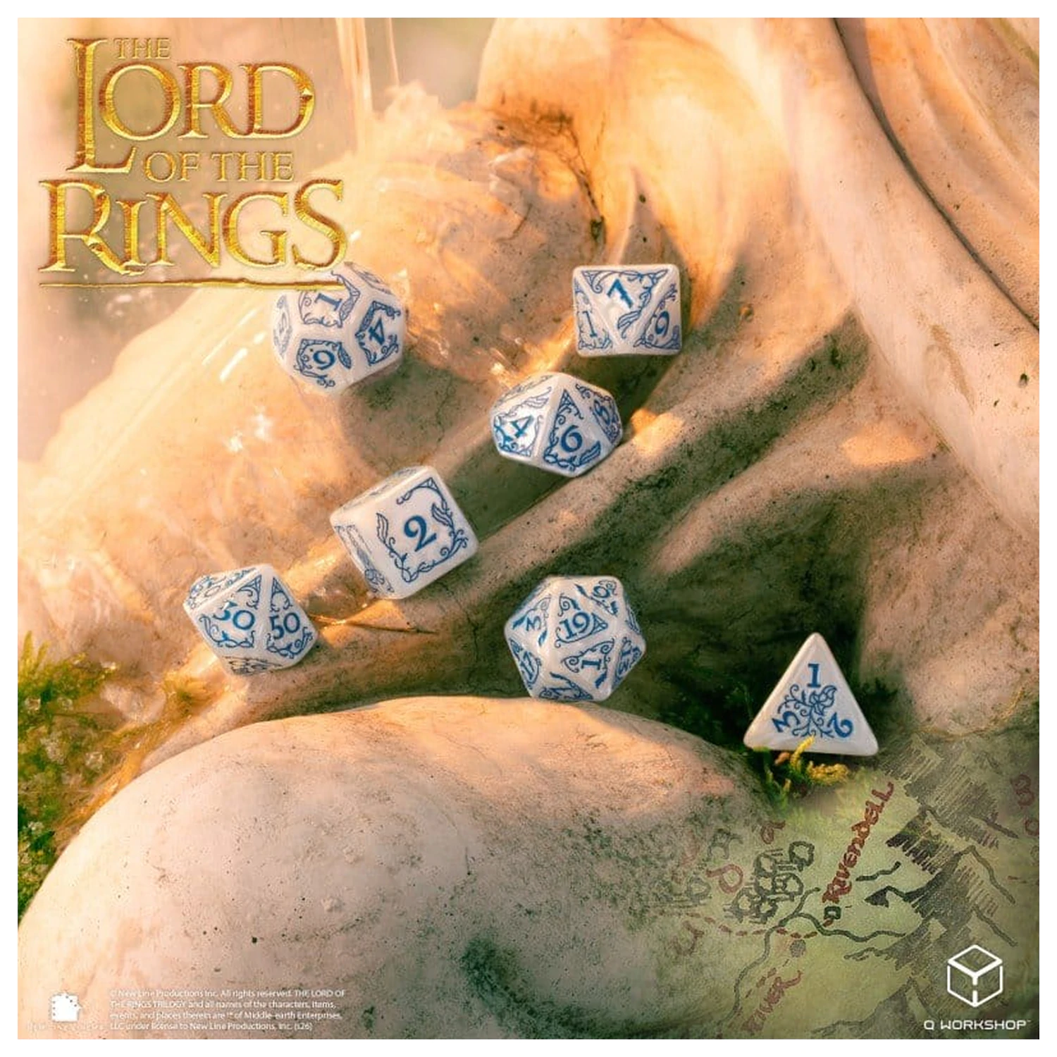 The Lord of the Rings Dice Set of 7 Rivendell (Stone) poza produsului