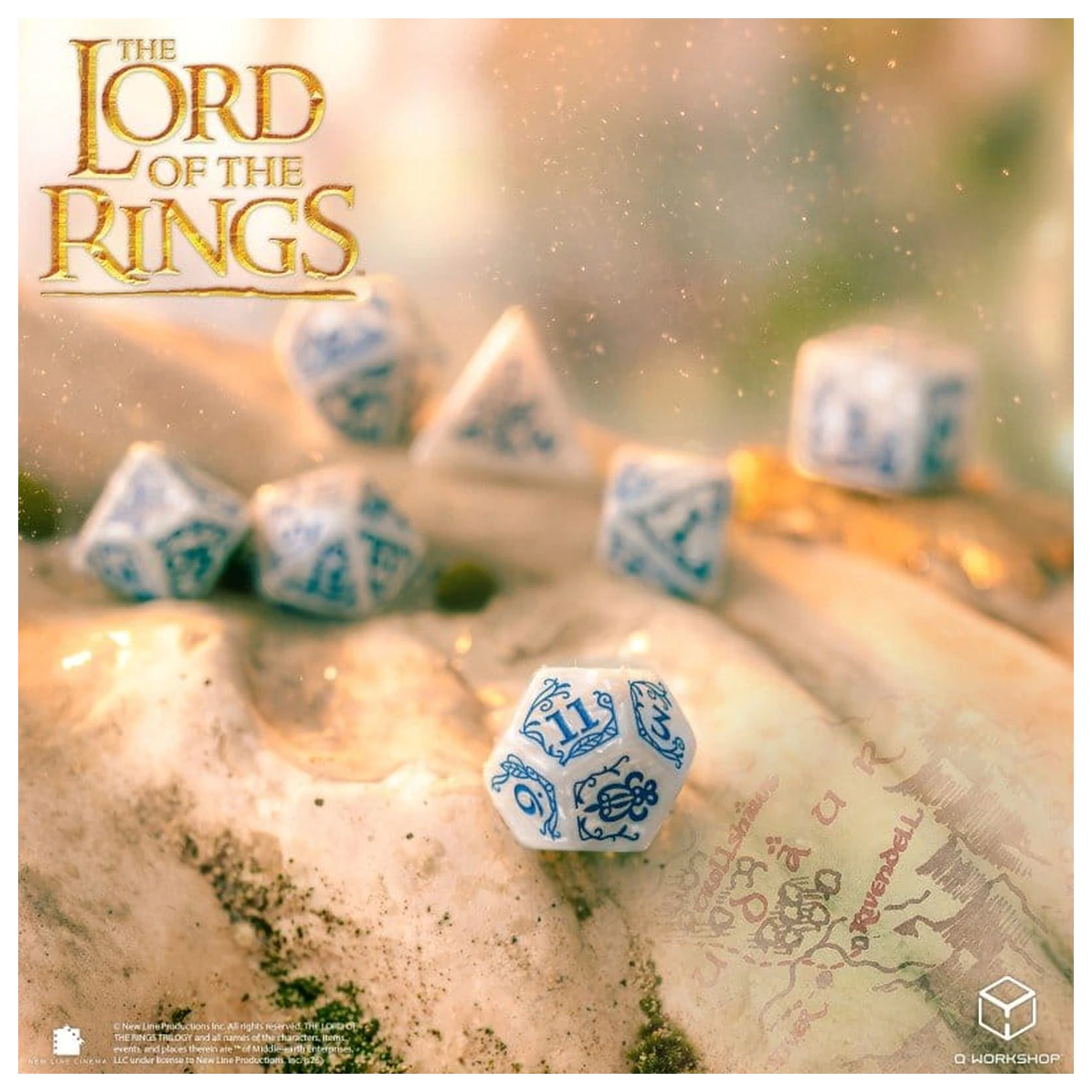 The Lord of the Rings Dice Set of 7 Rivendell (Stone) poza produsului