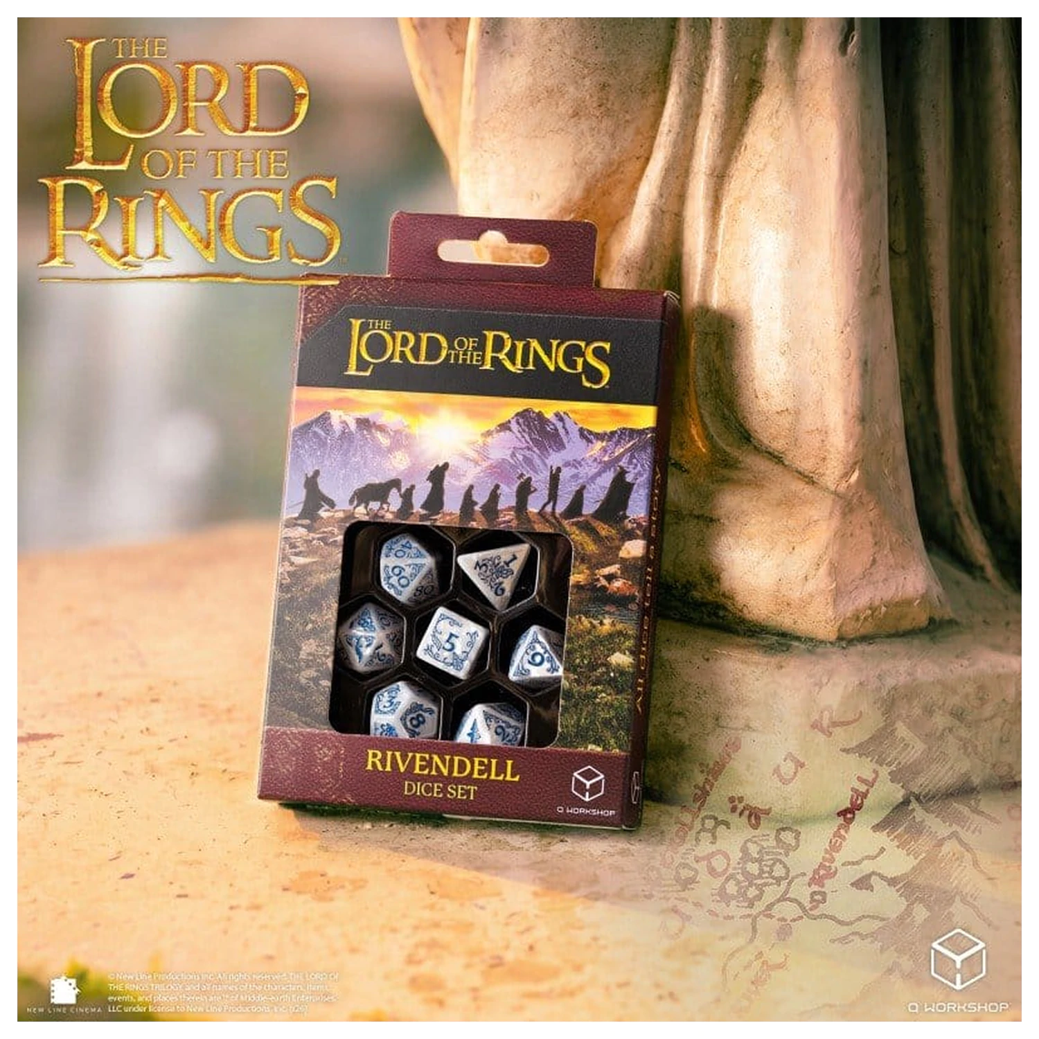 The Lord of the Rings Dice Set of 7 Rivendell (Stone) poza produsului