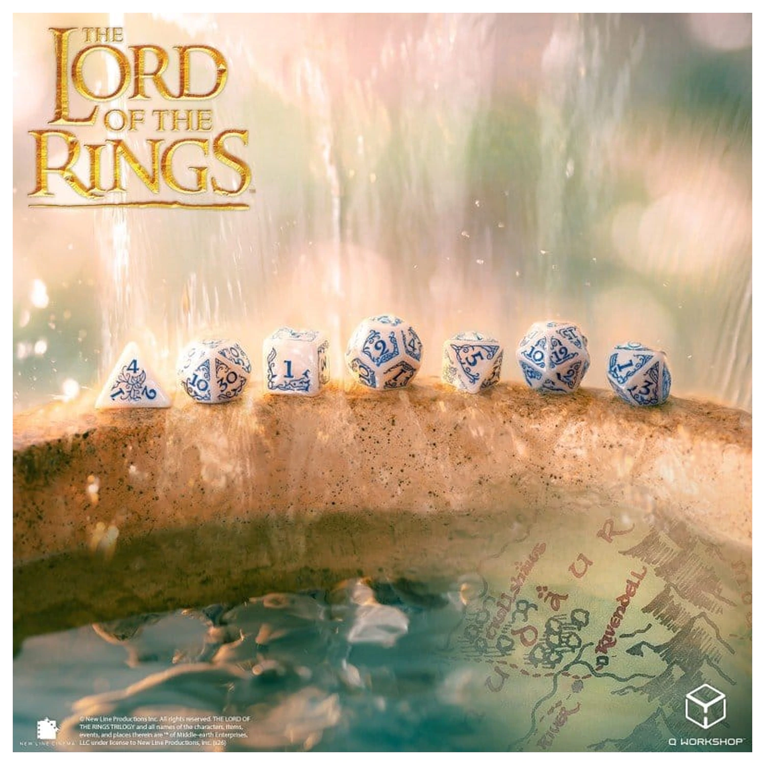 The Lord of the Rings Dice Set of 7 Rivendell (Stone) poza produsului