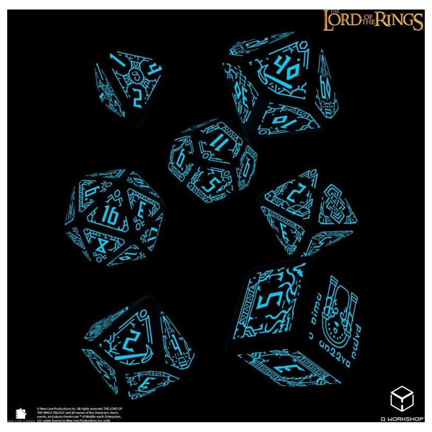 The Lord of the Rings Dice Set de 7 bucati Moria (Glow in the Dark) poza produsului