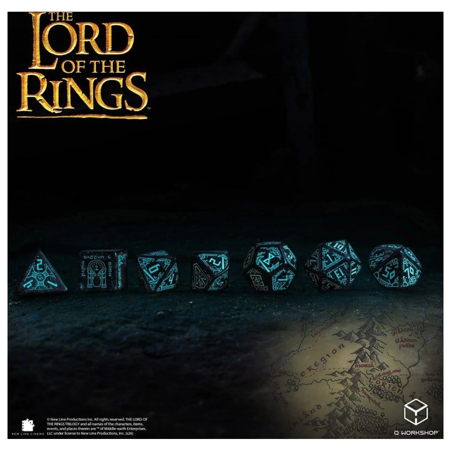 The Lord of the Rings Dice Set de 7 bucati Moria (Glow in the Dark) poza produsului