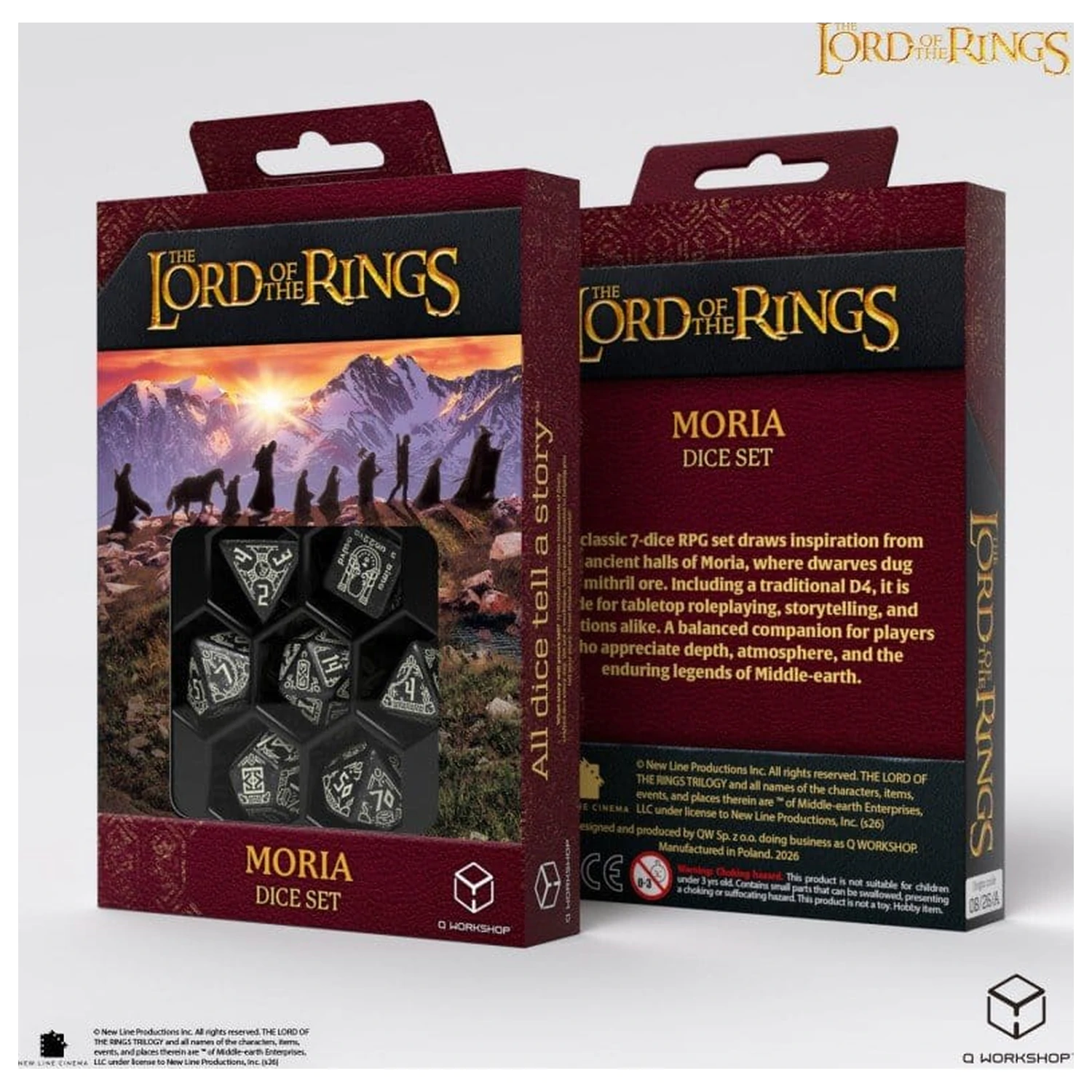 The Lord of the Rings Dice Set de 7 bucati Moria (Glow in the Dark) poza produsului