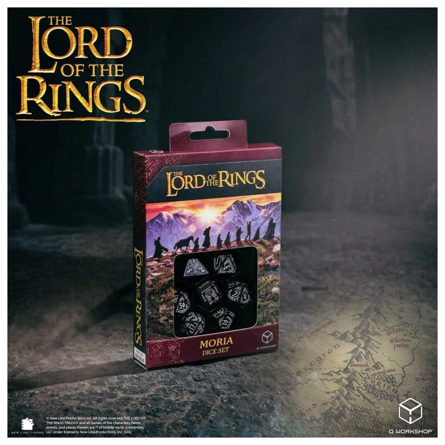 The Lord of the Rings Dice Set de 7 bucati Moria (Glow in the Dark) poza produsului