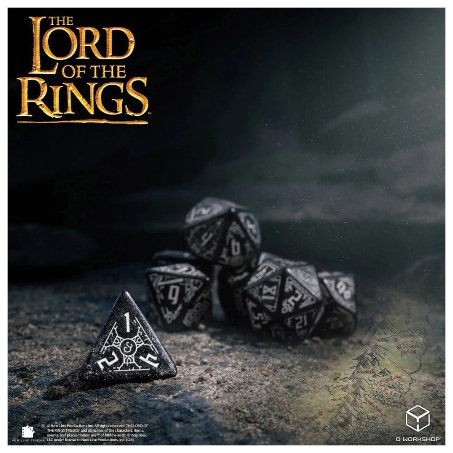 The Lord of the Rings Dice Set de 7 bucati Moria (Glow in the Dark) poza produsului