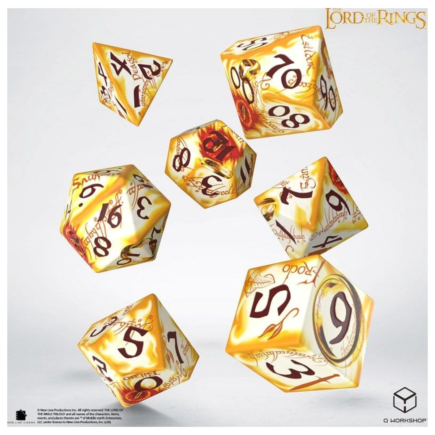 The Lord of the Rings Set de zaruri Full Art cu 7 purtători de inele (Whitefire Radiance) poza produsului