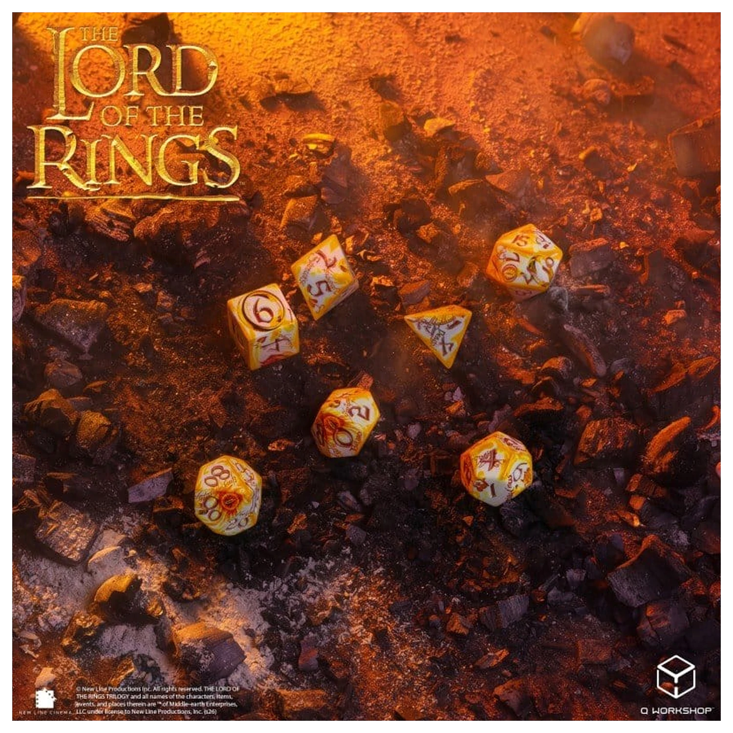 The Lord of the Rings Set de zaruri Full Art cu 7 purtători de inele (Whitefire Radiance) poza produsului