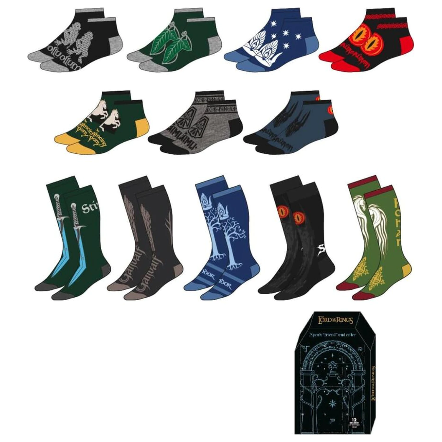 The Lord of The Rings Hobbit adult 12 perechi șosete set poza produsului