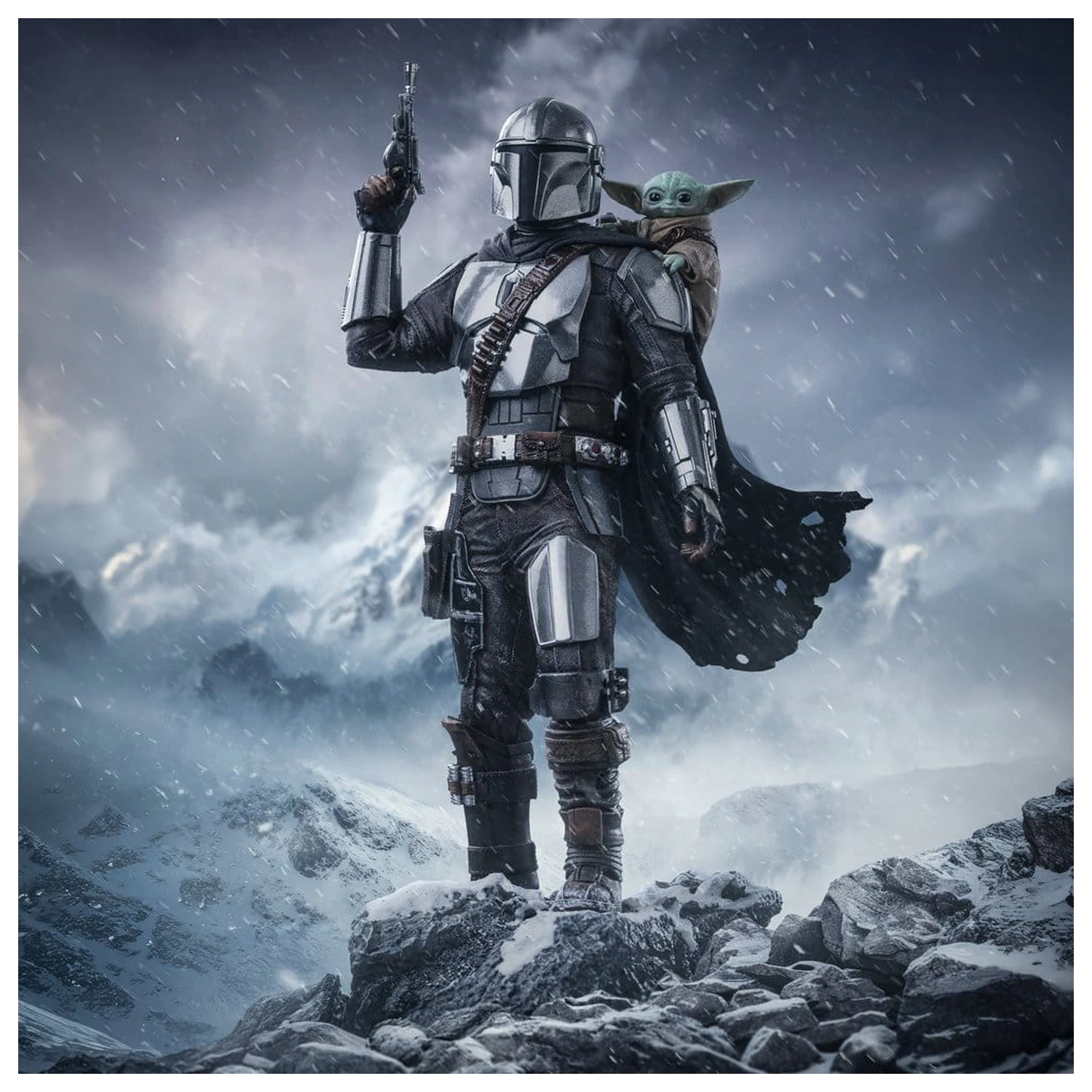 The Mandalorian si Grogu Statuie la Scara de Arta 1/10 The Mandalorian si Grogu 25 cm poza produsului
