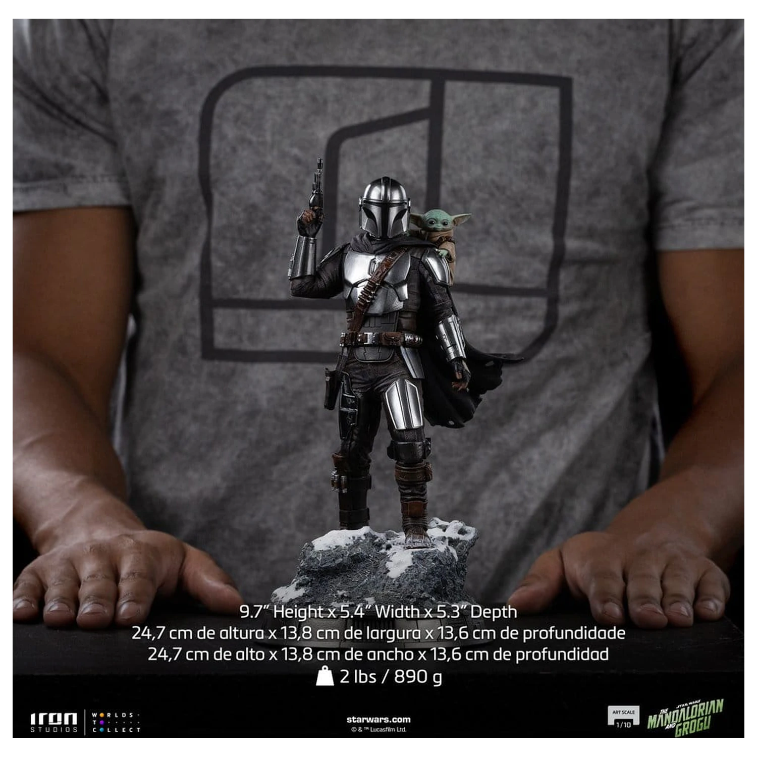 The Mandalorian si Grogu Statuie la Scara de Arta 1/10 The Mandalorian si Grogu 25 cm poza produsului