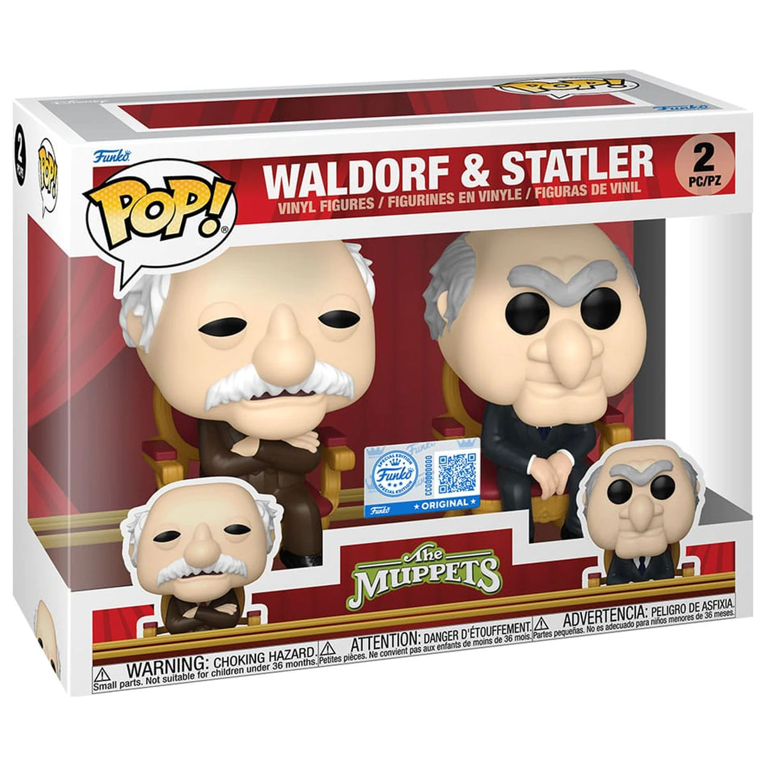 The Muppets Funko POP! Television Vinyl Figures 2-Pack Waldorf & Statler 9 cm poza produsului