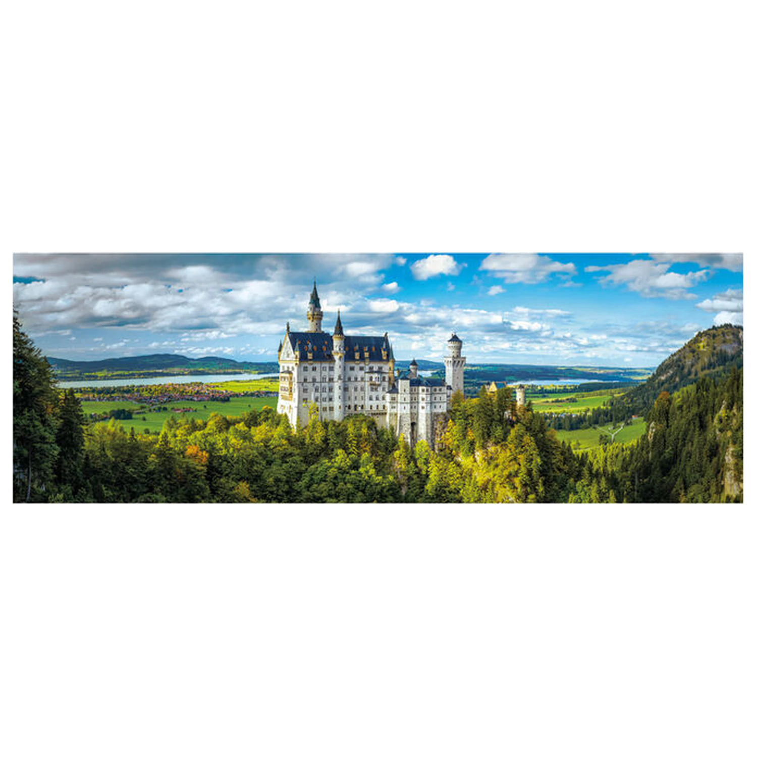 The Neuschwanstein Castle Panorama puzzle 1000 piese poza produsului
