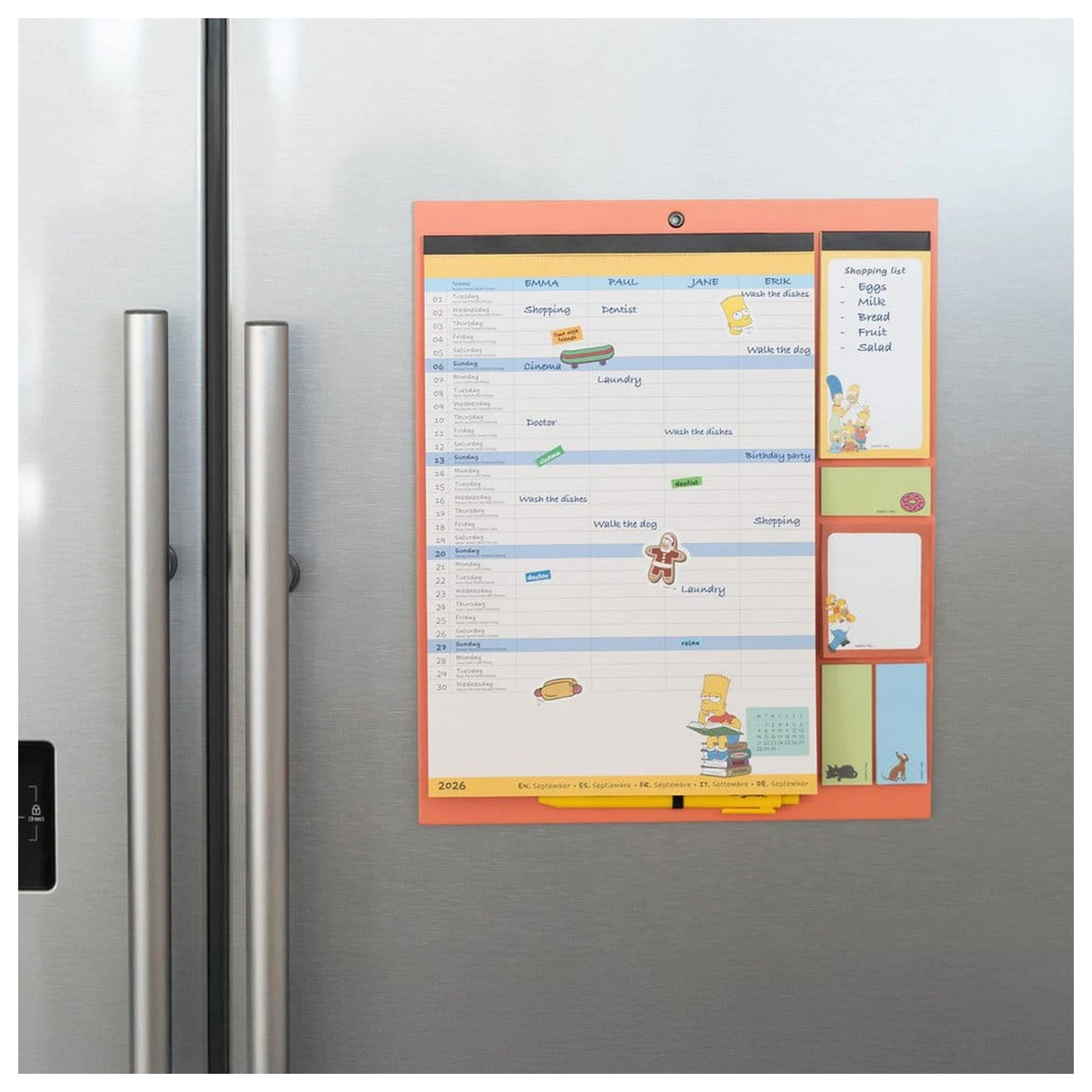 The Simpsons Planner magnetic 2026/27 30 x 35 cm poza produsului