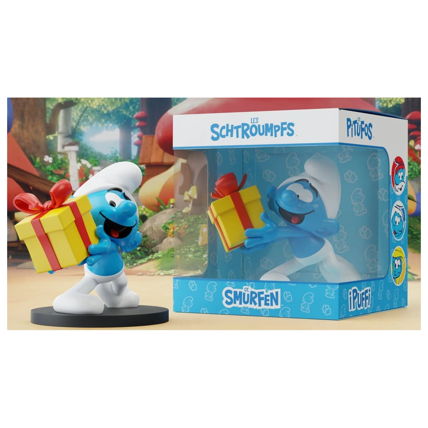 The Smurfs Statuie Jokey Smurf with Gift 10 cm poza produsului