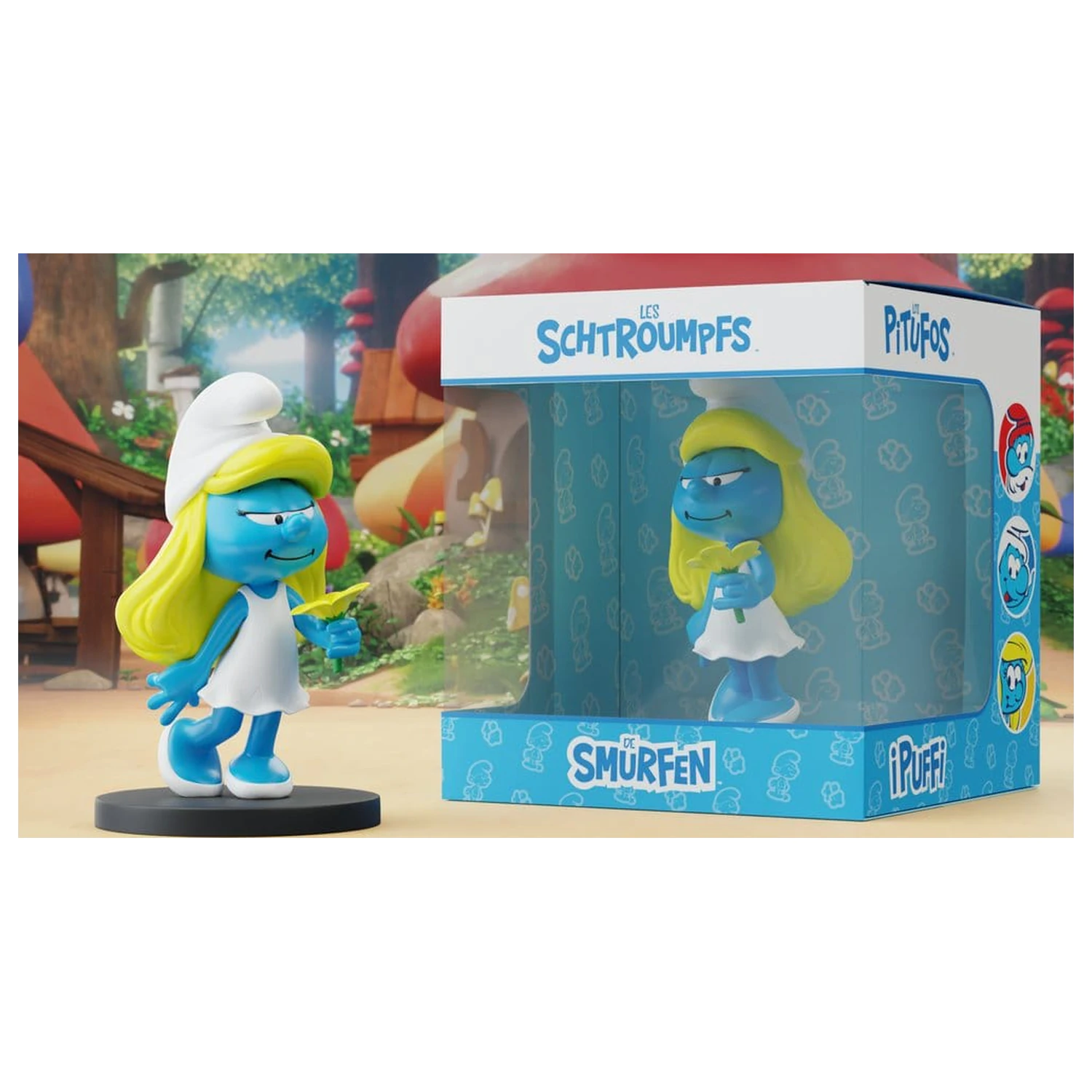 The Smurfs Statuie Smurfette with Flower 12 cm poza produsului