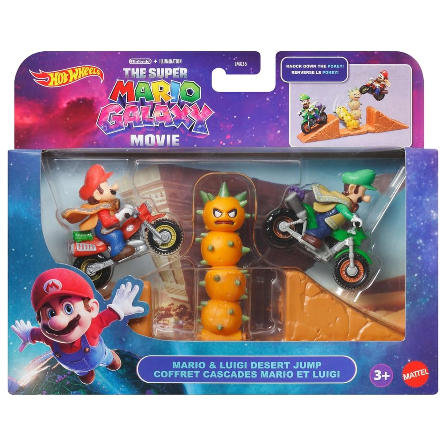 The Super Mario Galaxy Movie Hot Wheels Playset Mario & Luigi Desert Jump poza produsului