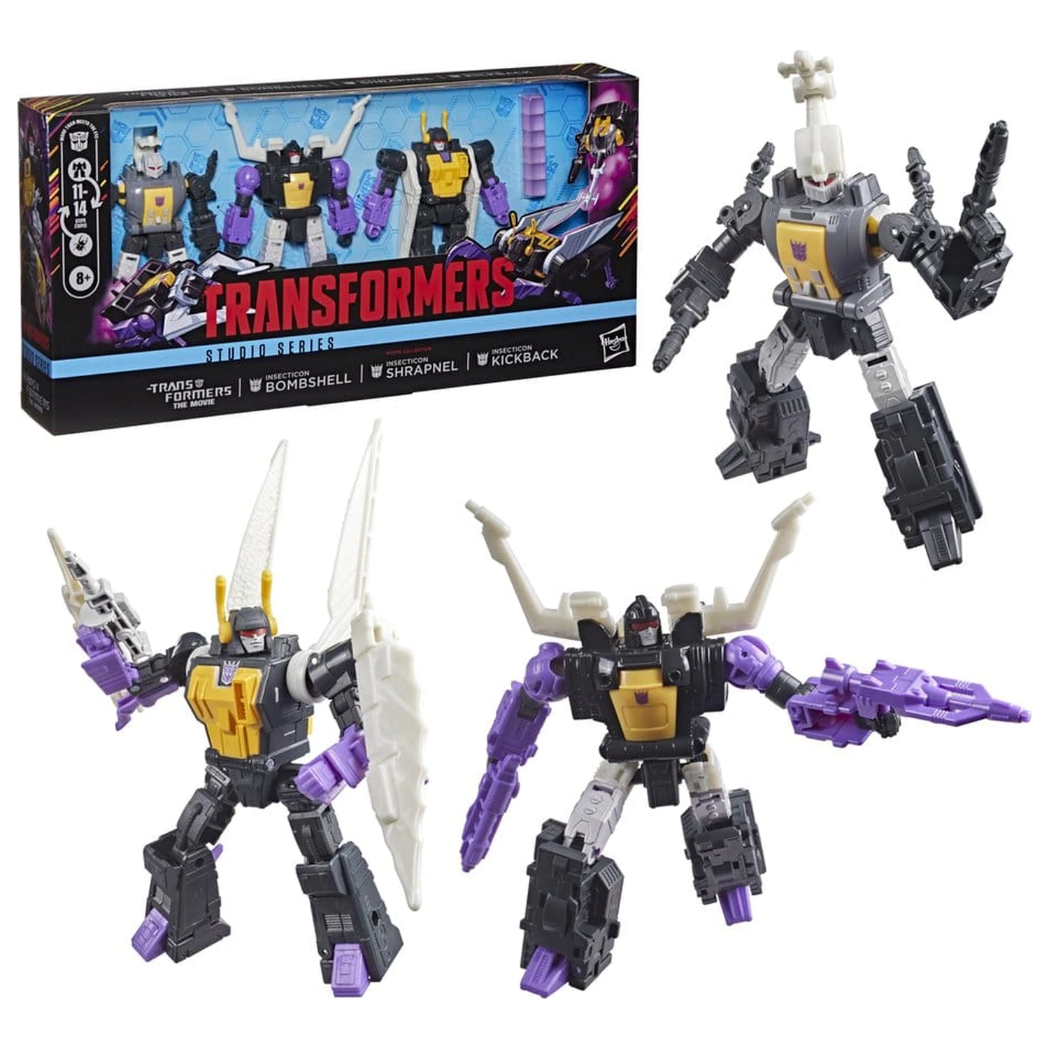 The Transformers: The Movie Studio Series Deluxe Class Action Figure Set 3-pack Insecticon Bombshell, Shrapnel & Kickback 14 cm poza produsului