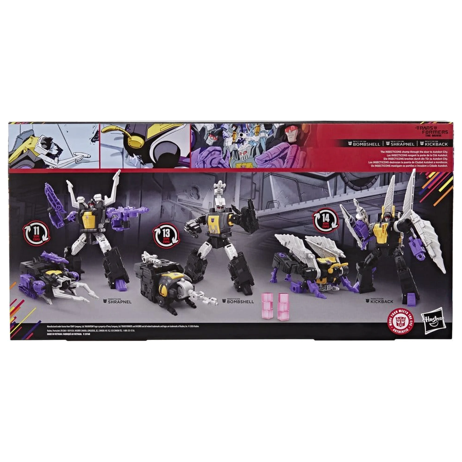 The Transformers: The Movie Studio Series Deluxe Class Action Figure Set 3-pack Insecticon Bombshell, Shrapnel & Kickback 14 cm poza produsului