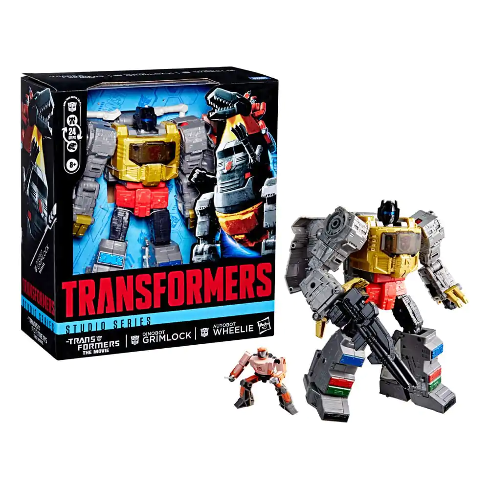 The Transformers: The Movie Studio Series Leader Class Figurina de actiune Dinobot Grimlock & Autobot Wheelie 22 cm poza produsului