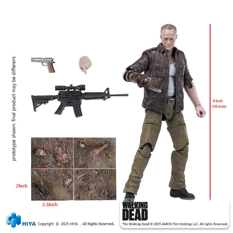 The Walking Dead Figurina Mini Exquisite de Acțiune 1/18 Merle 11 cm poza produsului