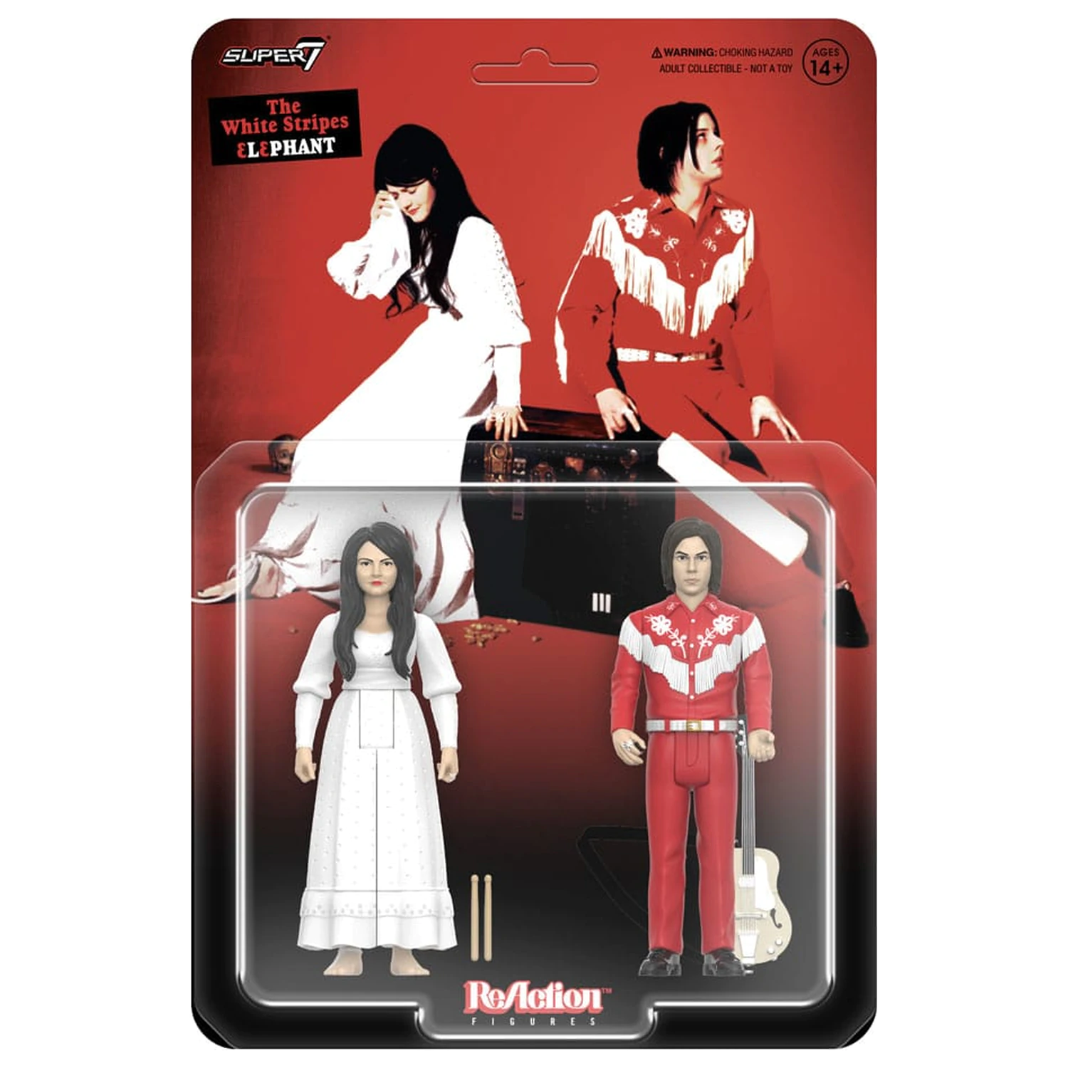 The White Stripes ReAction figurine de acțiune set de 2 bucăți Wave 02 The White Stripes (Elephant) 10 cm poza produsului