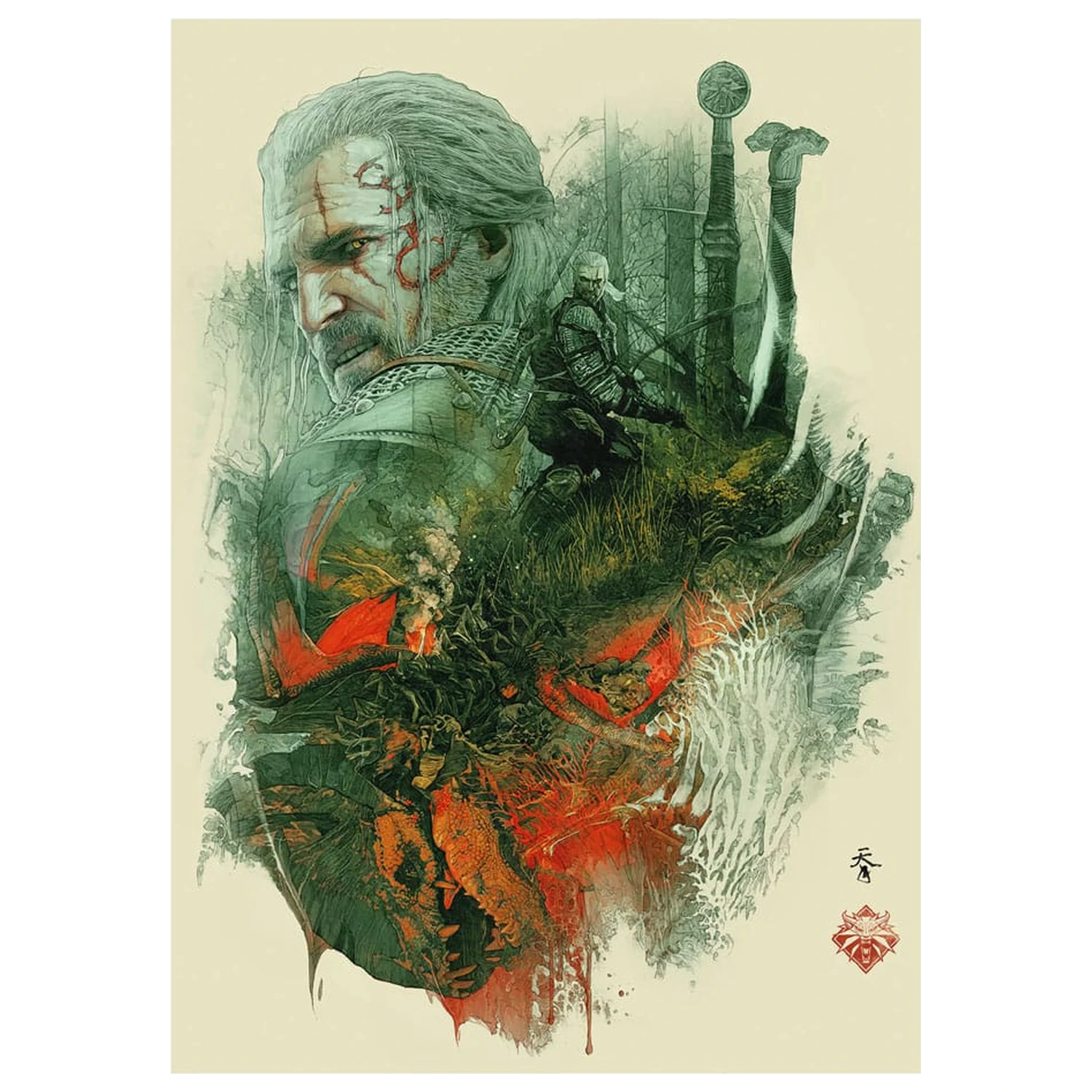 The Witcher Puzzles Pachet de 10 colectie de puzzle-uri aniversare a 10 ani (500 de piese) poza produsului