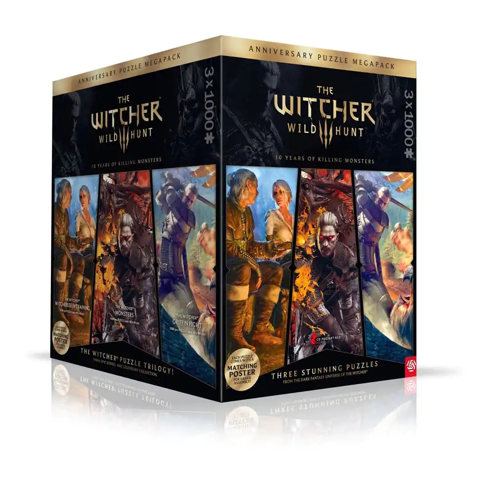 The Witcher 3 Puzzle Triology Wild Hunt 10 Years of Killing Monsters (3 x 1000 piese) poza produsului