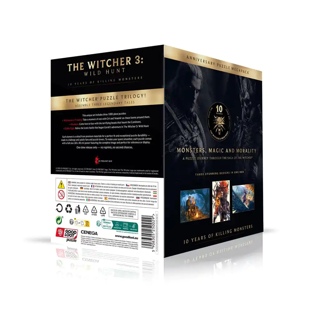 The Witcher 3 Puzzle Triology Wild Hunt 10 Years of Killing Monsters (3 x 1000 piese) poza produsului