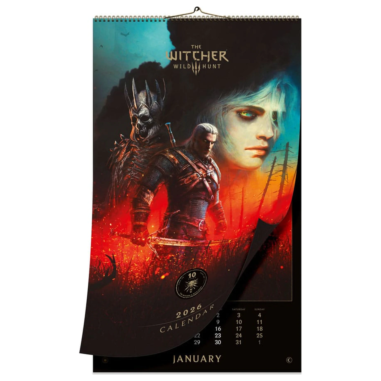 The Witcher 3: Wild Hunt Calendar 2026 a 10-a aniversare poza produsului
