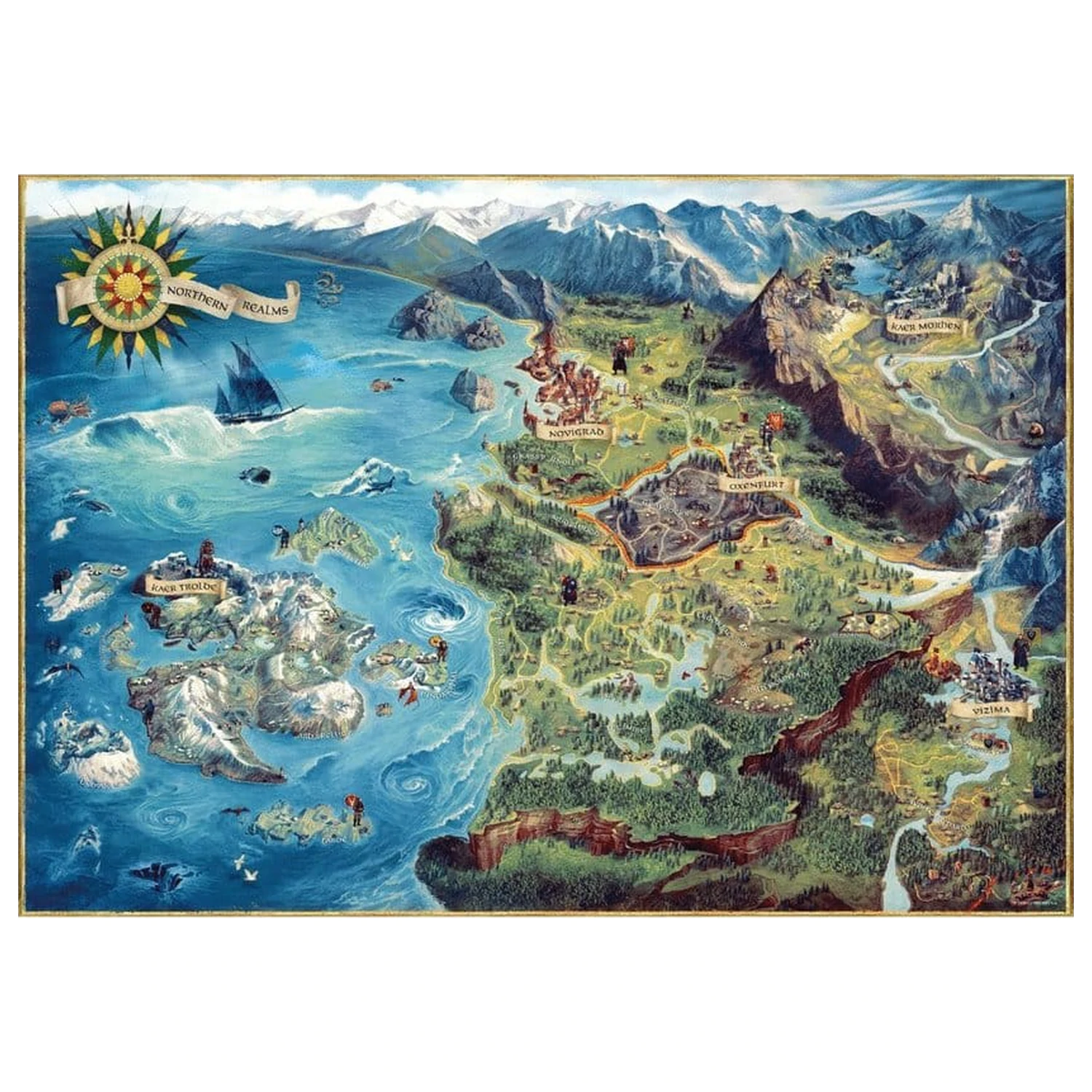 The Witcher Puzzle Harta The Northern Realms (1000 piese) poza produsului