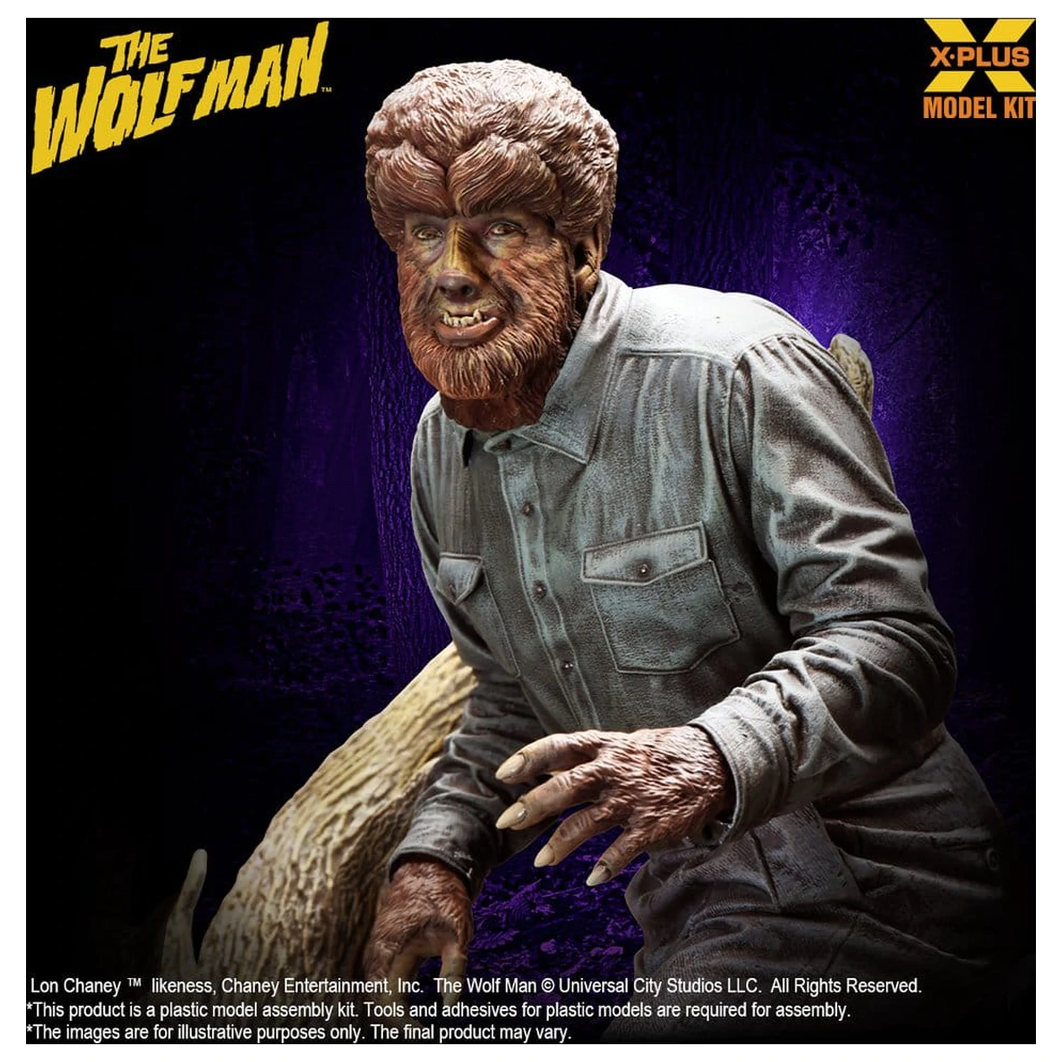 The Wolf Man Plastic Model Kit 1/8 Lon Chaney Jr. as Wolf Man 22 cm (Reproduction) poza produsului