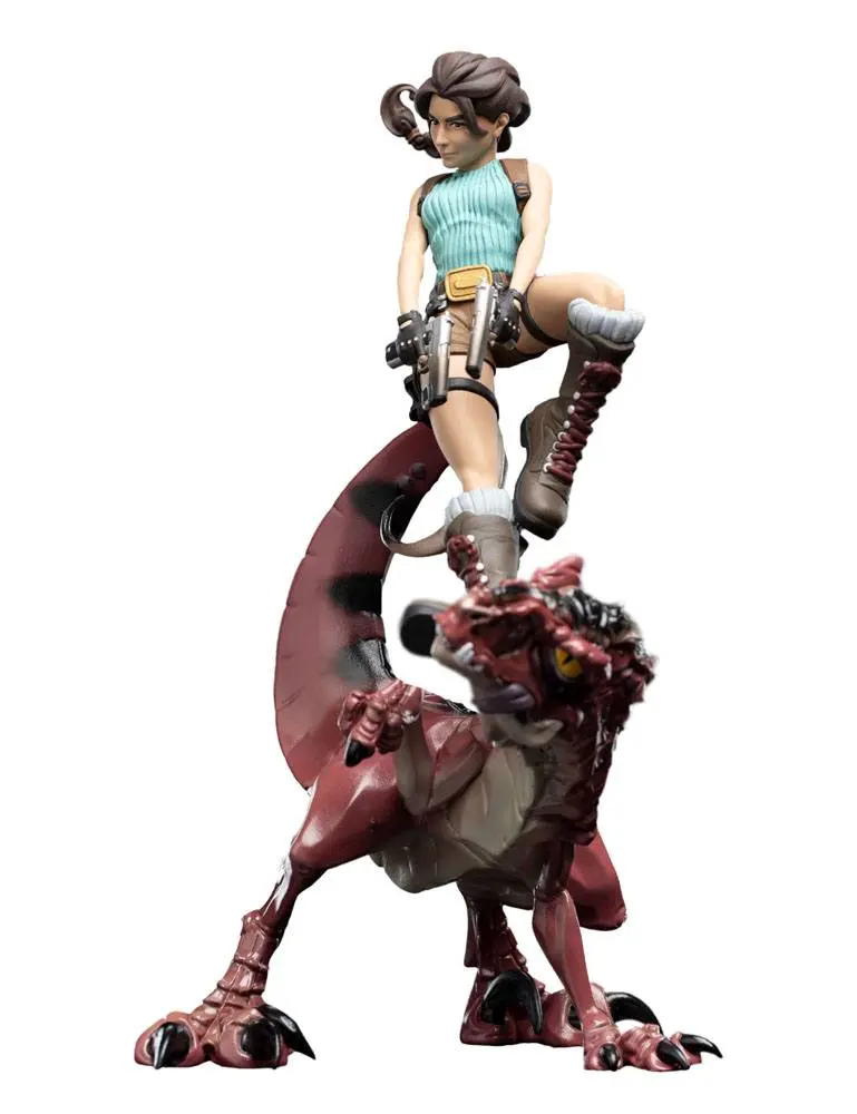 Figurină de vinil Tomb Raider Mini Epics Lara Croft & Raptor 24 cm poza produsului