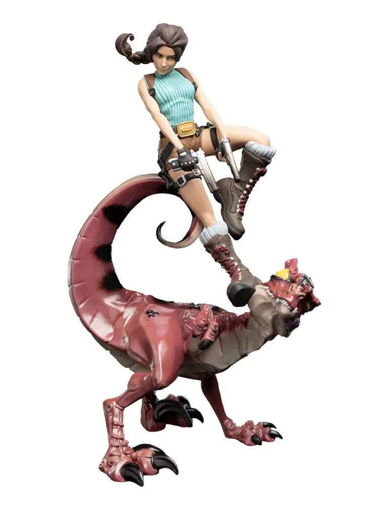 Figurină de vinil Tomb Raider Mini Epics Lara Croft & Raptor 24 cm poza produsului