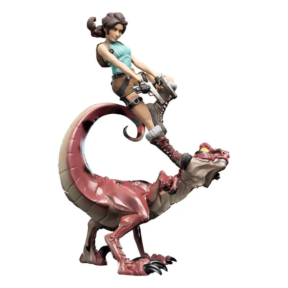 Figurină de vinil Tomb Raider Mini Epics Lara Croft & Raptor 24 cm poza produsului