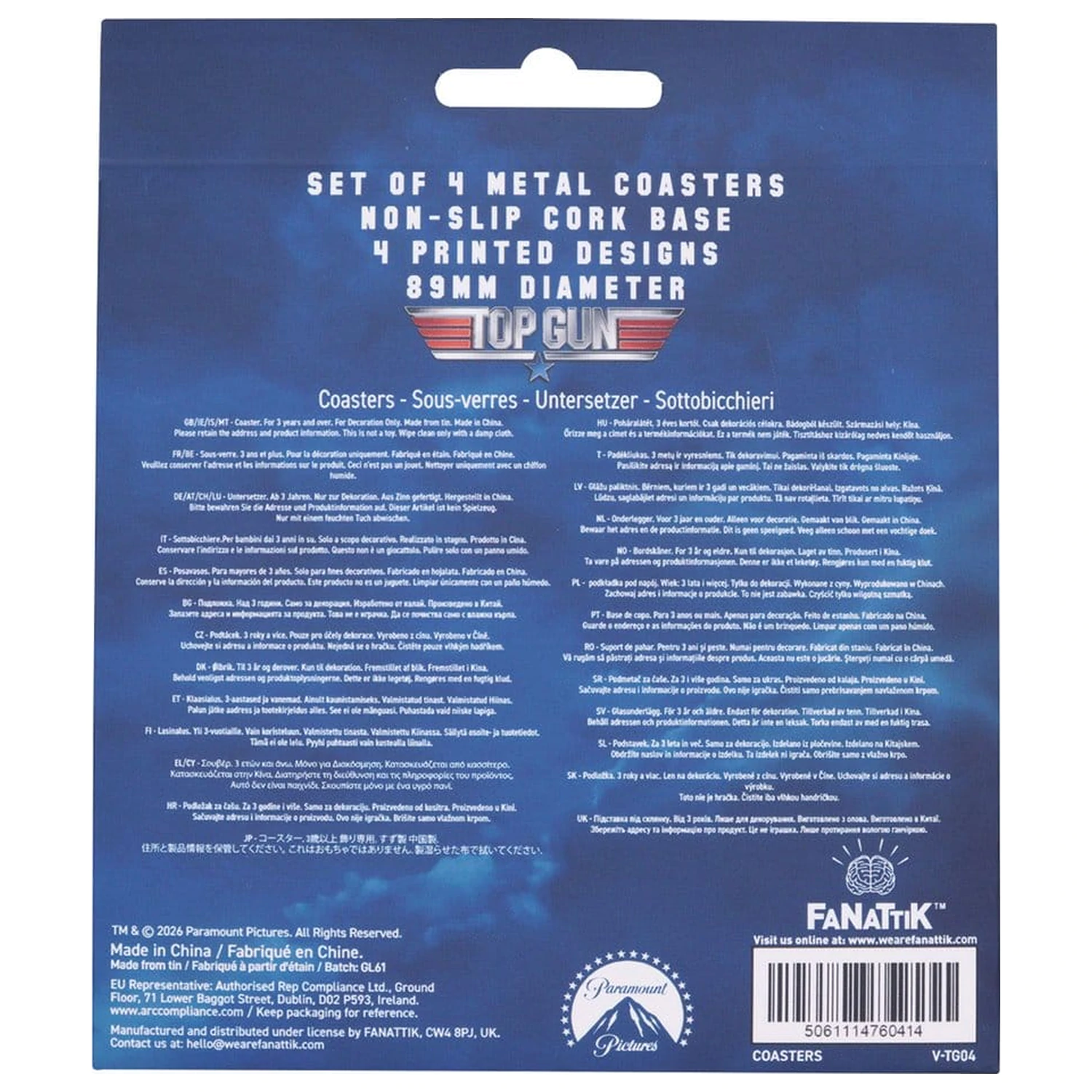 Top Gun Coaster pachet de 4 bucăți poza produsului