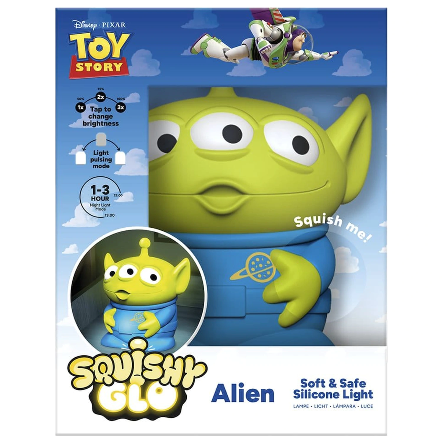 Toy Story SquishyGlo Silicon Light Alien Reincarcabil poza produsului
