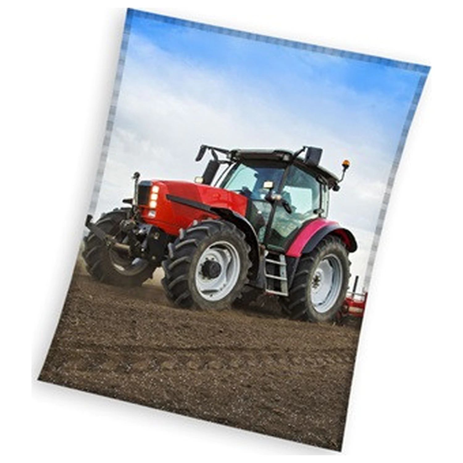 Tractor Red Fleece Pătură 130x160cm poza produsului