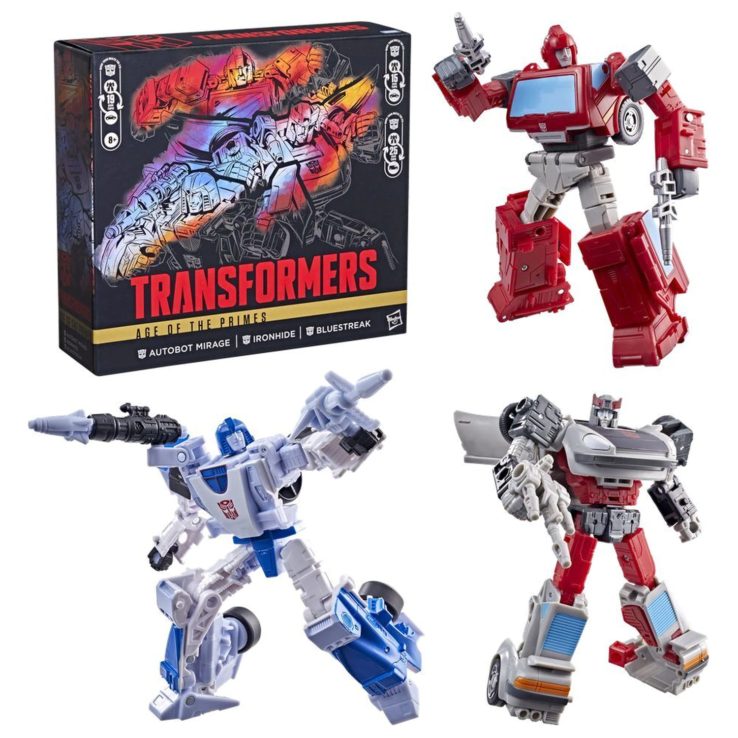 Transformers Age of the Primes Atobot Mirage & Ironhide & Bluestreak set 3 figurine 13-15cm poza produsului