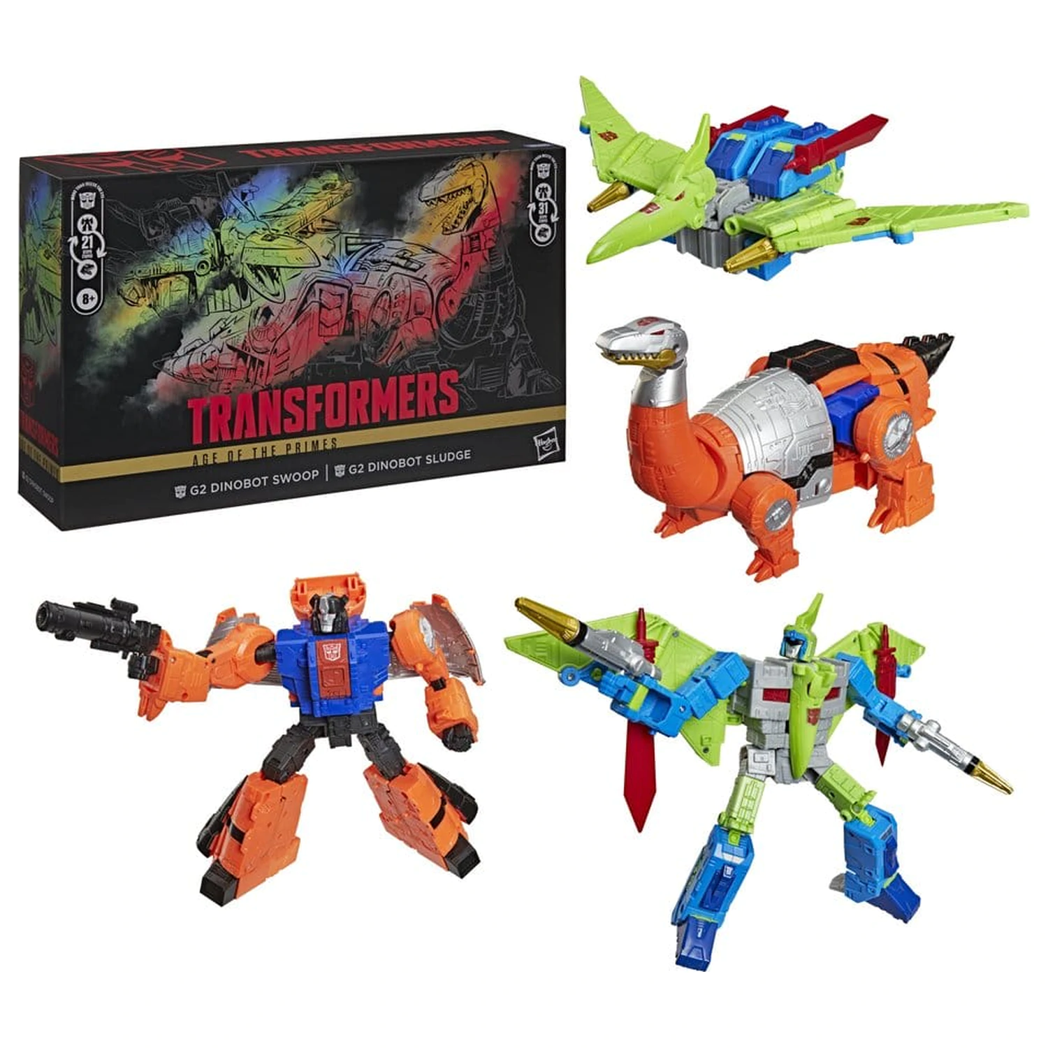 Transformers Age of the Primes Leader Class figurina de actiune 2-pack G2 Dinobot Swoop & G2 Dinobot Sludge 19 cm poza produsului