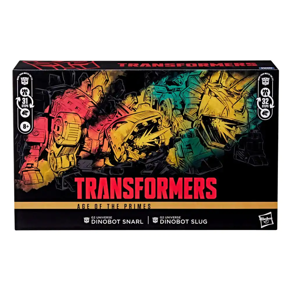 Transformers Age of the Primes Leader Class Figurina de acțiune G2 Universe Dinobots Snarl & Slug 19 cm poza produsului