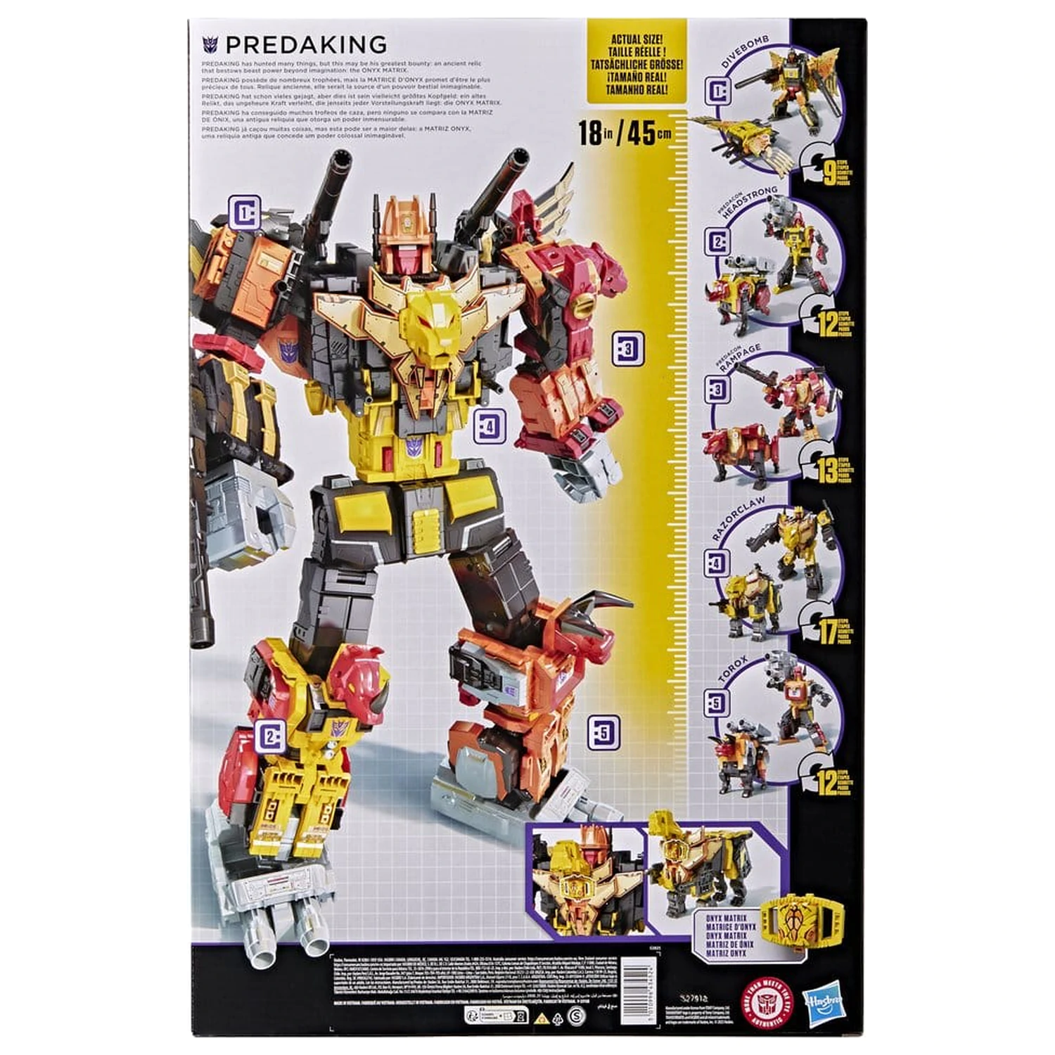 Transformers Power of the Primes Combiner Figurina de actiune Predaking 45 cm poza produsului