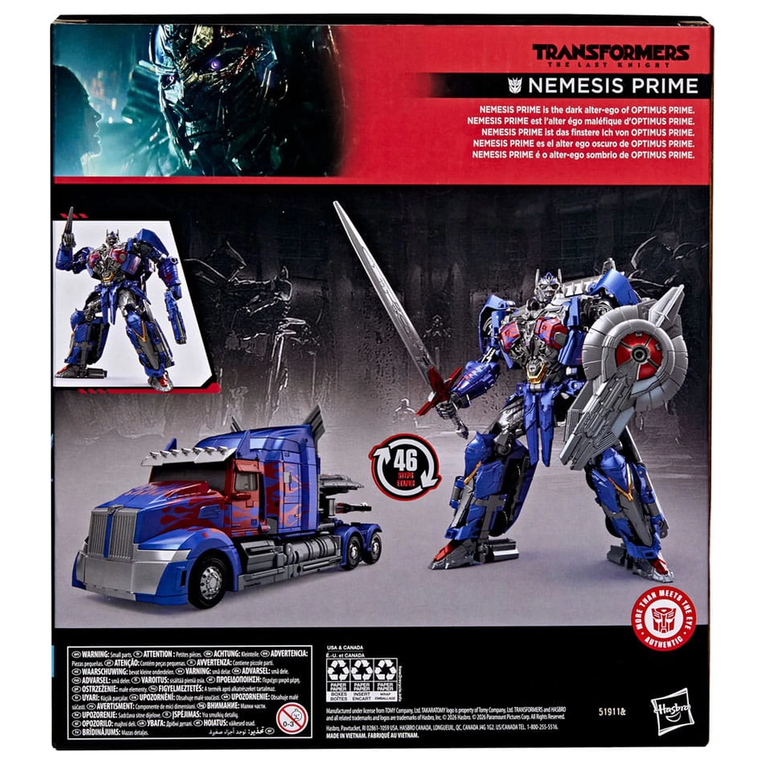Transformers: The Last Knight Studio Series Leader Class Figurina de actiune Nemesis Prime 22 cm poza produsului