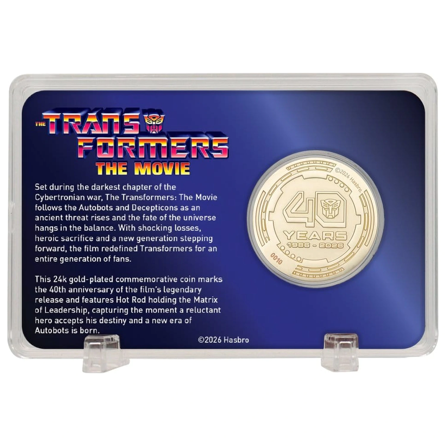 Transformers Collectable Moneda The Movie 40th Anniversary Editie Limitata Placata cu Aur de 24k poza produsului