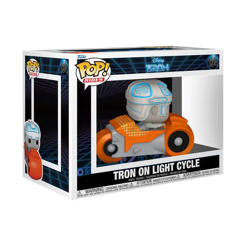 Tron(1982) Funko POP! Rides Deluxe figurină de vinil Tron cu motocicletă 9 cm poza produsului