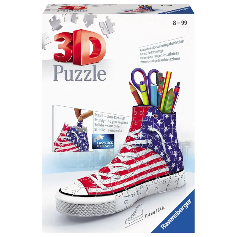 U.S.A 3D Sneaker puzzle penar cu creioane 108 bucăți poza produsului