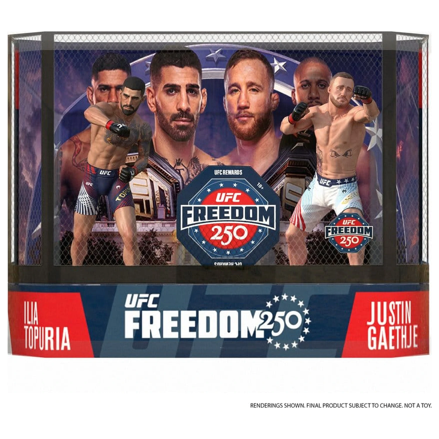 UFC McFarlane’s SportsPicks figurine de acțiune set de 2 Ilia Topuria vs Justin Gaethje (Freedom 250) 18 cm poza produsului