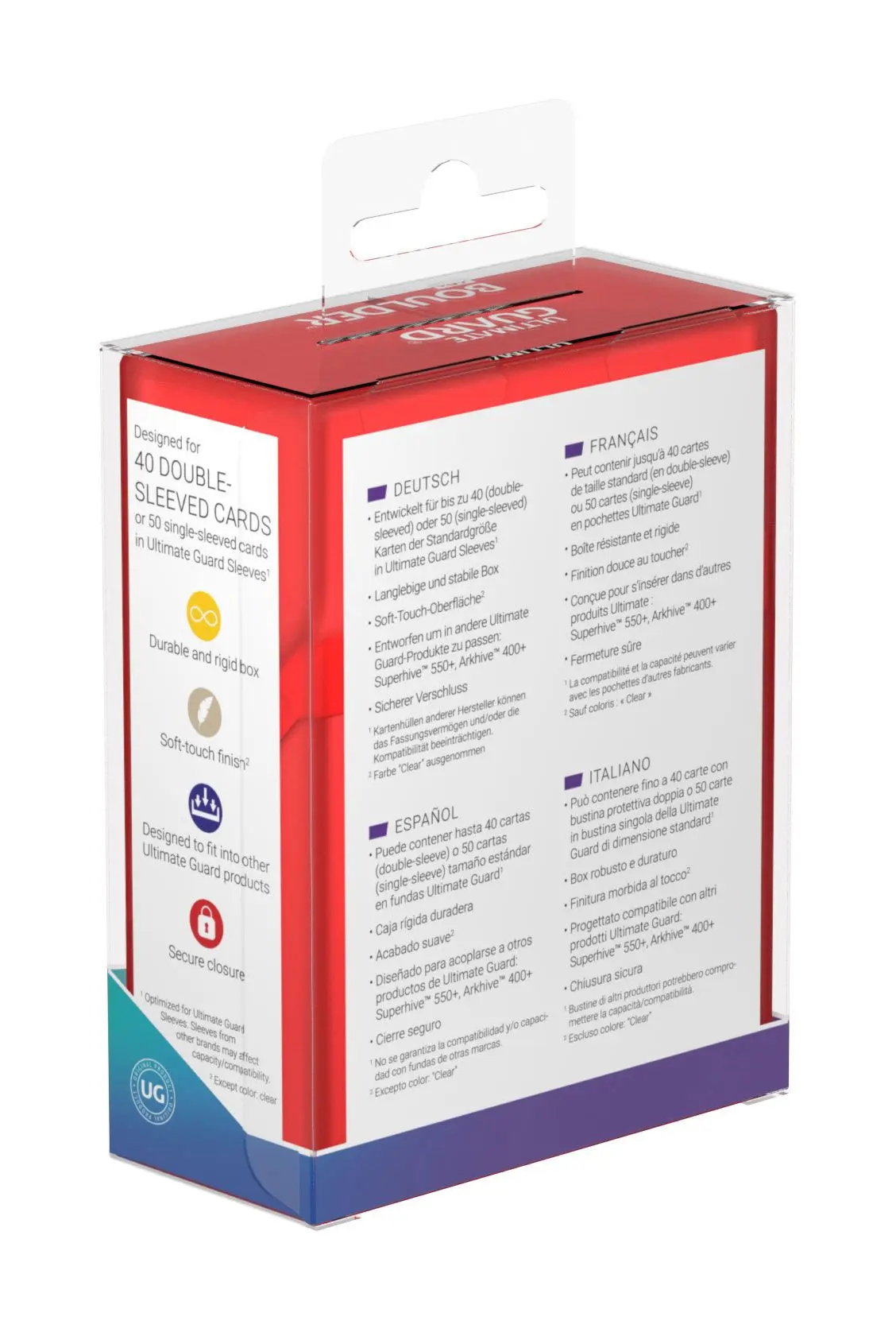 Ultimate Guard Cutie Pachet Boulder 40+ Standard Size Rubin poza produsului