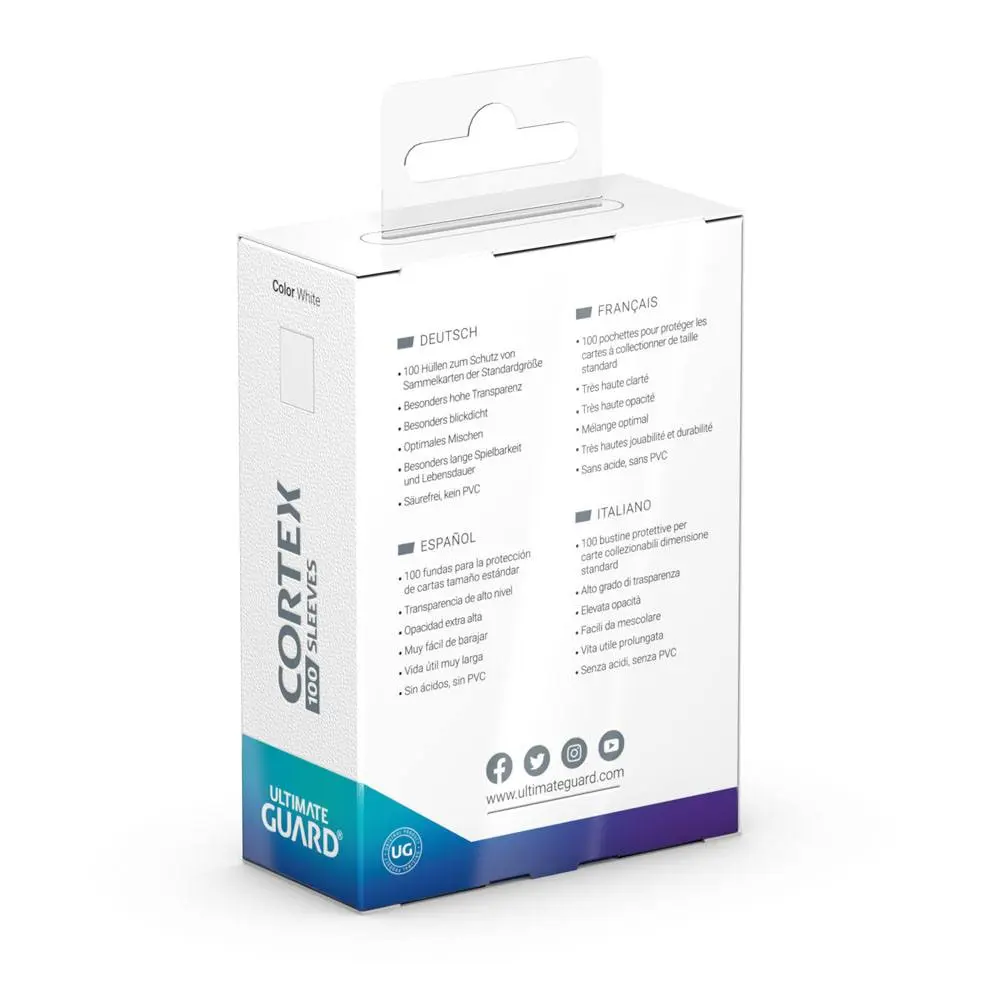 Ultimate Guard Cortex Sleeves Standard Size White (100 bucăți) poza produsului