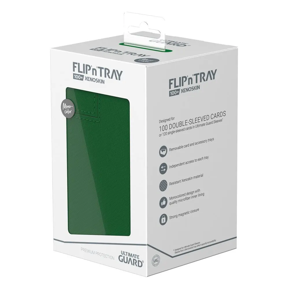 Ultimate Guard Flip`n`Tray 100+ XenoSkin Monocolor Verde poza produsului