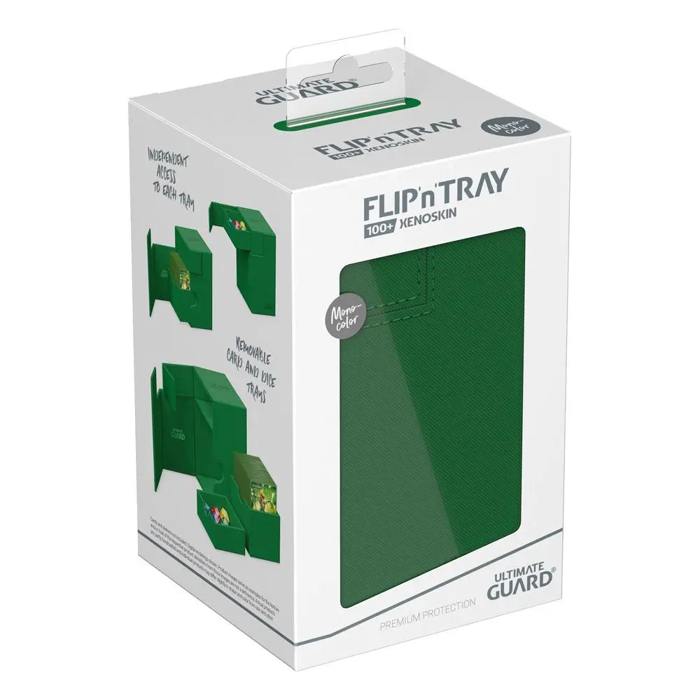 Ultimate Guard Flip`n`Tray 100+ XenoSkin Monocolor Verde poza produsului